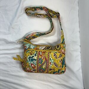 Vera Bradley On The Go Crossbody Bag in Provencal Yellow Paisley Floral Retired
